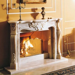 Historic style marble fireplace mantel with inner filler