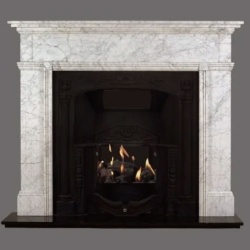 Hoffman fireplace in Bianco Carrara marble