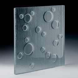 Hot Melt Fused Glass with Clear Bubble Texture