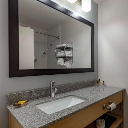 Hotel Bathroom Vanities with Light Grey tops