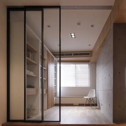 Interior Glass Partition with Hidden Track