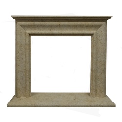 Light Yellow Limestone Fireplace Surround
