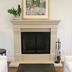 Limestone fireplace mantel in australia