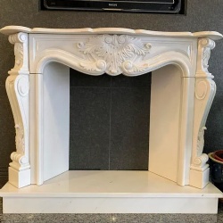 French Style Carrara Marble Fireplace