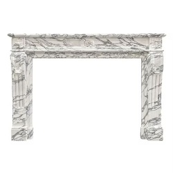 Louis XVI Neoclassical Marble Fireplace Mantel