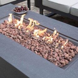 Low profile GFRC fire table with lava rock included
