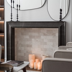 Make a statement with a hand-carved marble mantel