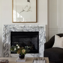 Marble Fireplace Surround Sperling Living and Dining Room