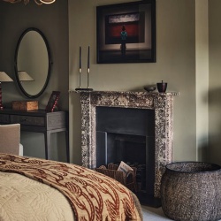 Marble fireplace mantel and surround for interior refurbishment transformation