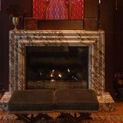 Marble fireplace mantel for luxurious resort hotel