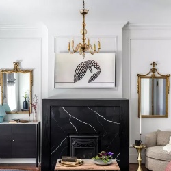 Massive marble piece to frame the fireplace