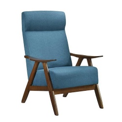 Mid Century Walnut Armchair with High Back