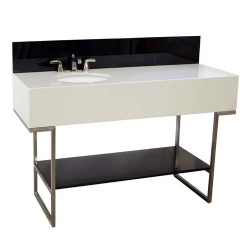 Minimalist hotel bathroom vanity