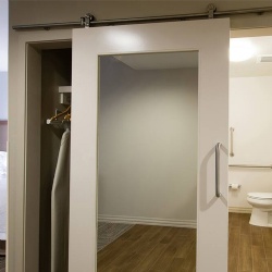 Mirrored Sliding Barn Door for Closet and Bathroom