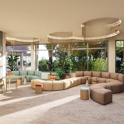 Modular Softgood Seating for Hotel Lounge Zones