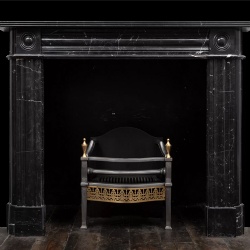 Nero Marquina marble fireplace of early 19th century design