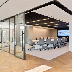 Office Telescopic Linkage Glass Sliding Wall