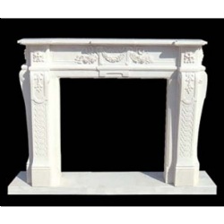 Palladian statuary white marble fire surround with double corbels