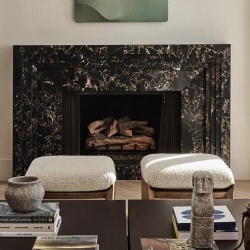 Portoro Gold marble fireplace surround