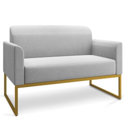Powder Coated Metal Frame Loveseat Sofa for Hospitality Projects