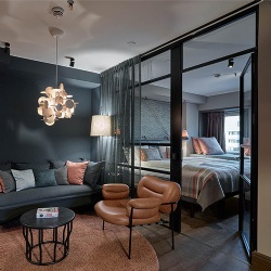 Soundproof Interior Glass Wall for Boutique Hotel Suite