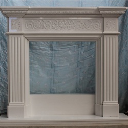 Style londra fireplace mantel in marble bianco thassos