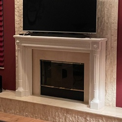 The Versailles Louis XVI Marble Fireplace with Fluted Column