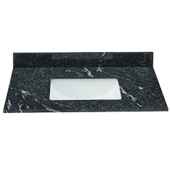 Thunder Black granite vanity top with sink