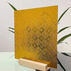 Tinted and Floral Textured Architectural Glass