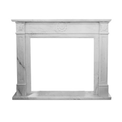 Traditional Stone Fireplace Mantel by Bianco Carrara Marble