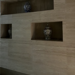 Travertine Stone Feature Wall with Niche