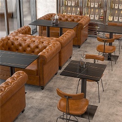 Waterproof PU Leather Chesterfield Sofa for Commercial Space