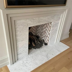 White Marble Fireplace Mantel for Commercial Interior Project