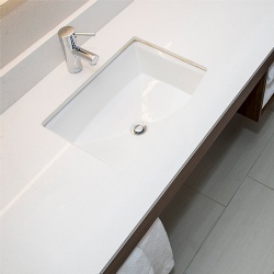 White quartz bathroom vanity top