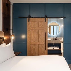 Wooden Barn Door for Bathroom Closet