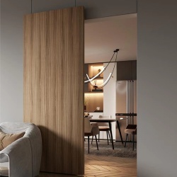 Wooden Barn Door with Invisible Sliding Track