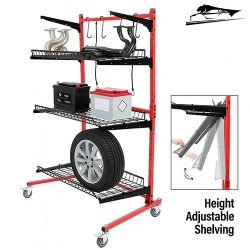 auto shop display fixtures with adjustable shelves