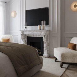 condominium marble fireplace mantel