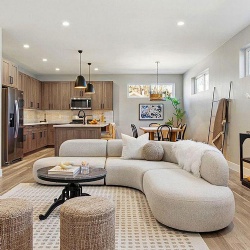 curved sectional sofa for open concept living room