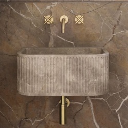 custom marble vessel sink for luxury bathroom