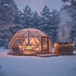 dome hotel tent with insulation for cold climate