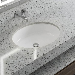 engineered terrazzo vanity top with undermount sink