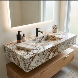 floating granite bathroom vanity