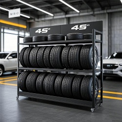 freestanding tyre display shelf