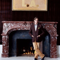 grand fireplace in Michael Chow’s Los Angeles home