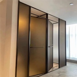 hotel bedroom attached bathroom glass screen