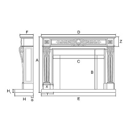 interior designer white marble fireplace mantel specification