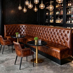 leather look designer sofa for restaurant seating