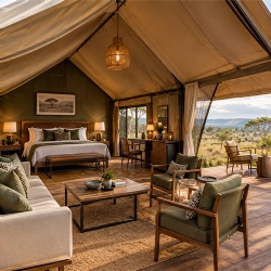 luxury safari tent with furniture