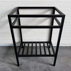 matte black metal bathroom vanity base